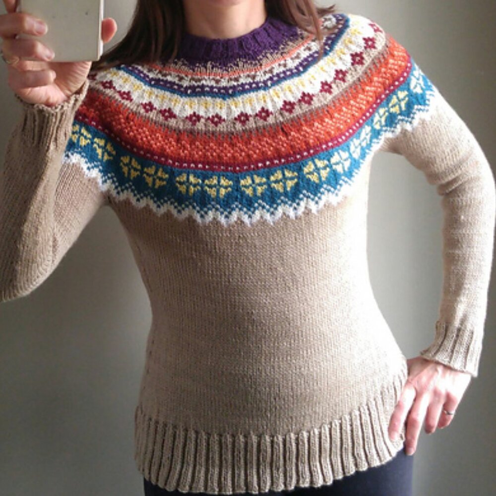 Hand Knit Merino Fair Isle Sweater